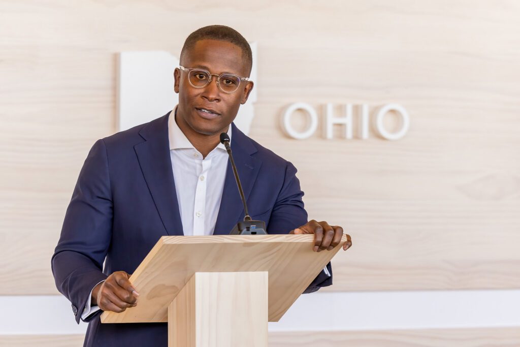 speaker giving presentation